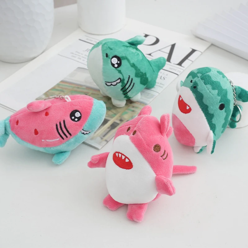 Cartoon Cute Shark Watermelon Plush Keychain Soft Stuffed Doll Pendant Keyring Bag Decoration For Children Kid Christmas Gift children s stickers kraft paper reward encourage handmade sticker baking label gift crafts holiday gift wrapping decoration