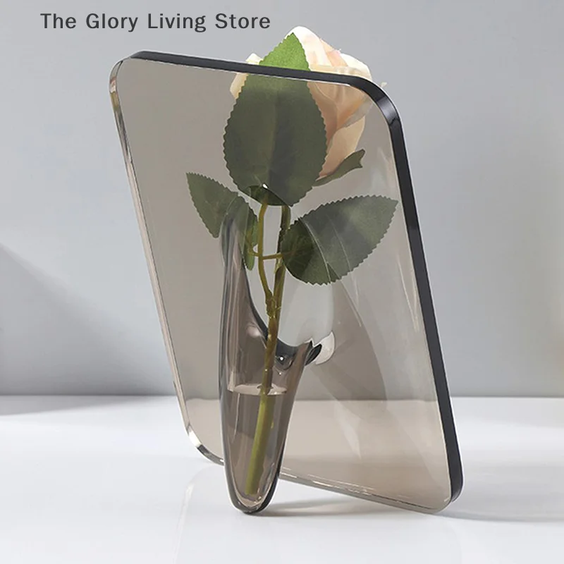 Vases Picture Frame Flower Vase Transparent Creative Modern Art Home Bedroom Living Room Decoration Office Tabletop Ornaments 6