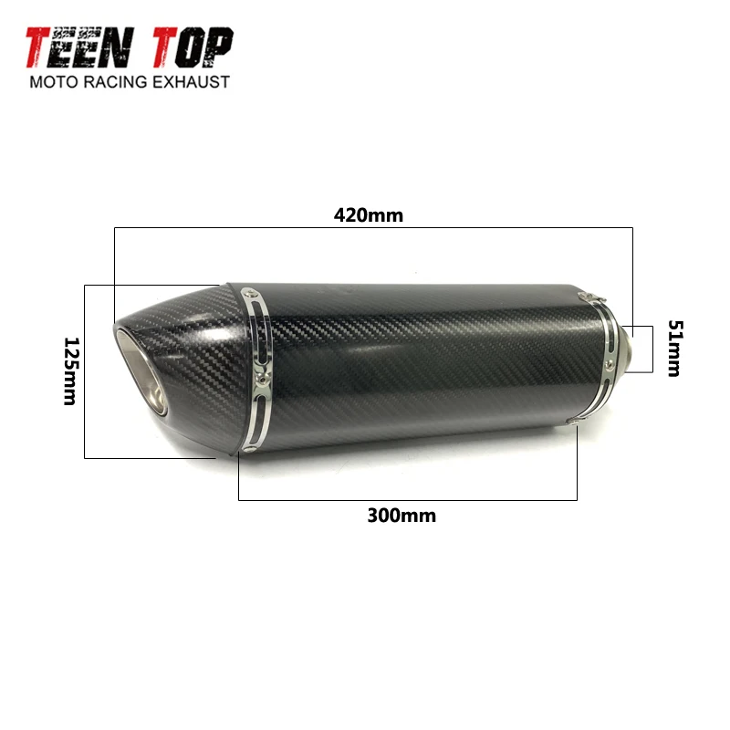 Full Carbon FIber Exhaust With DB Killer 51mm Universal Motorcycle Exhaust TRK502X 502C Tornado 302R GSX-S1000 GSX-S1000F SV650 - Image 5
