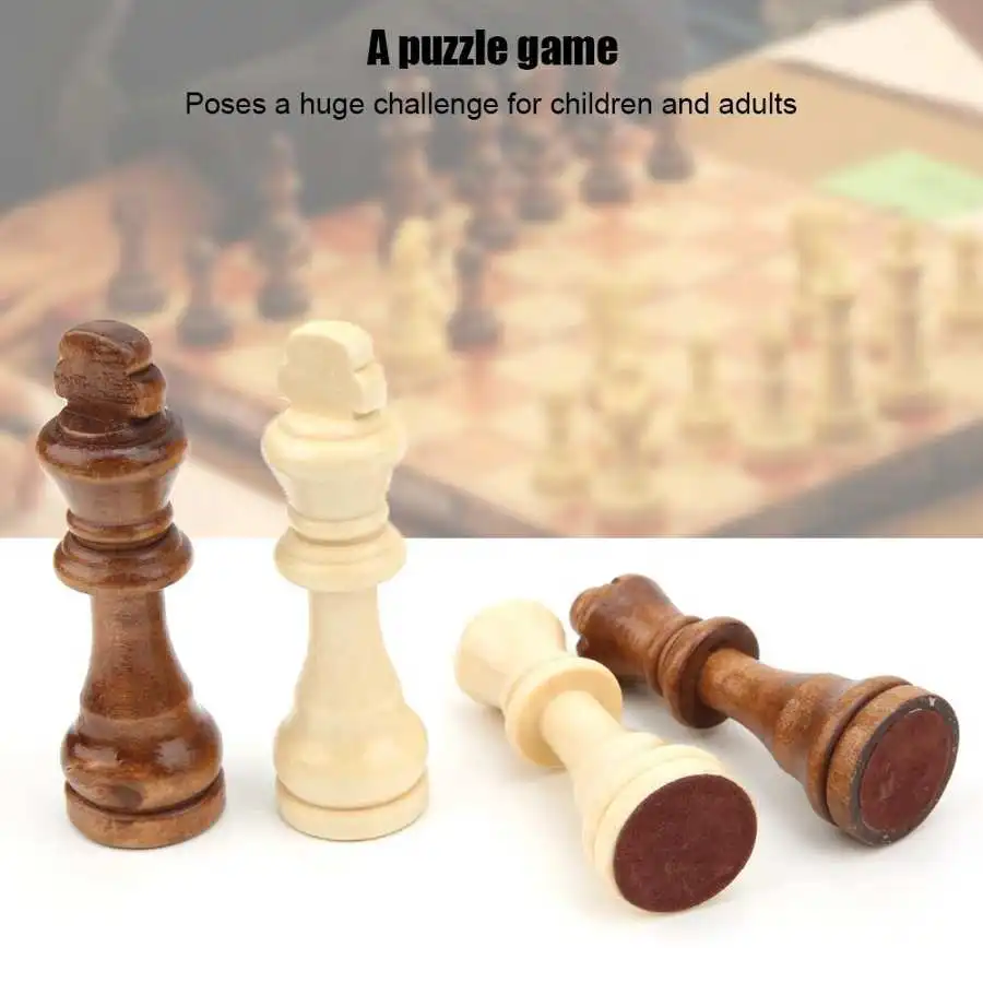 32pcs 55/77/91mm Wooden International Chess Piece Parent-Child Interaction Puzzle Toy Gift Children Chess Games Family Activity wooden chess chess pieces chess puzzle game