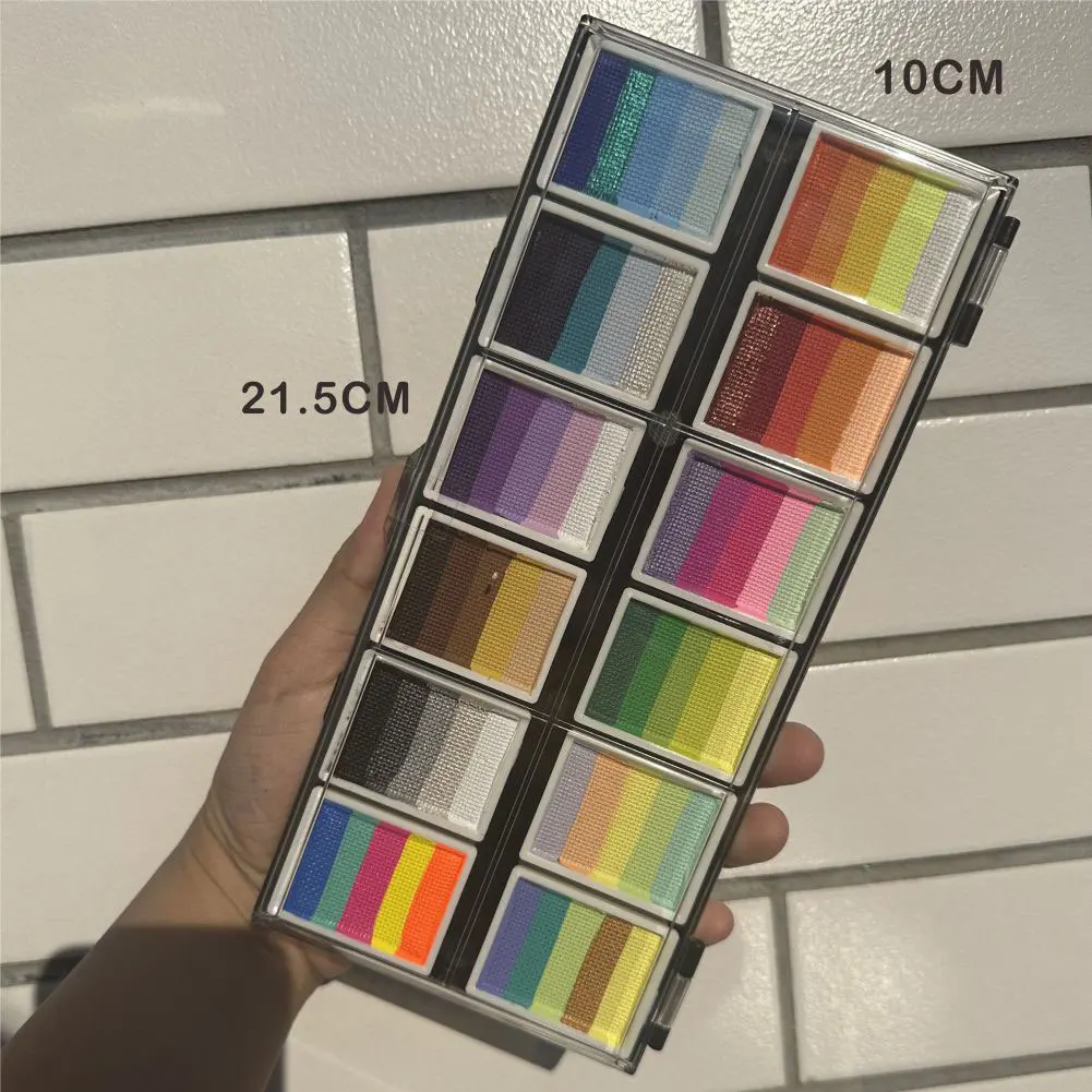 Professional Water Activated Face Paint Split Cake Palette Rainbow Makeup  in  Carnival Party Festival Cosplay  Makeup 3