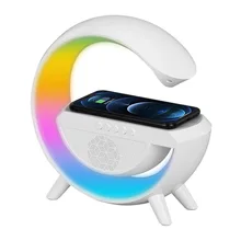  Smart LED RGB Night Light Atmosphere Lamp Bedside Bluetooth Speaker Wireless Charger Children Sleep Bedroom Decor Desk Lamps 