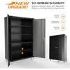 Upgraded Wide & Deep Garage Storage Cabinet, Metal Storage Cabinet with Pegboards, Wheels, Locking Doors and Adjustable Shelves 3