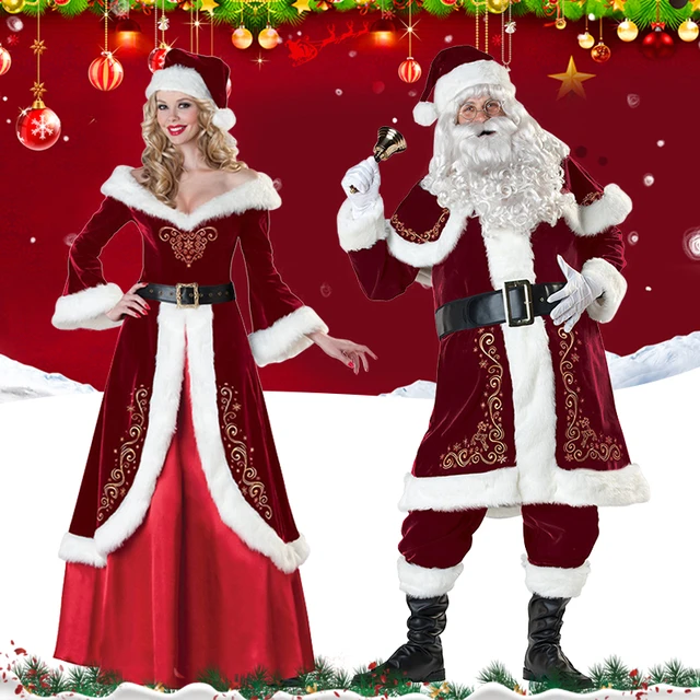 Mrs. Claus Costume for Women Christmas Santa Costume Dress Adult