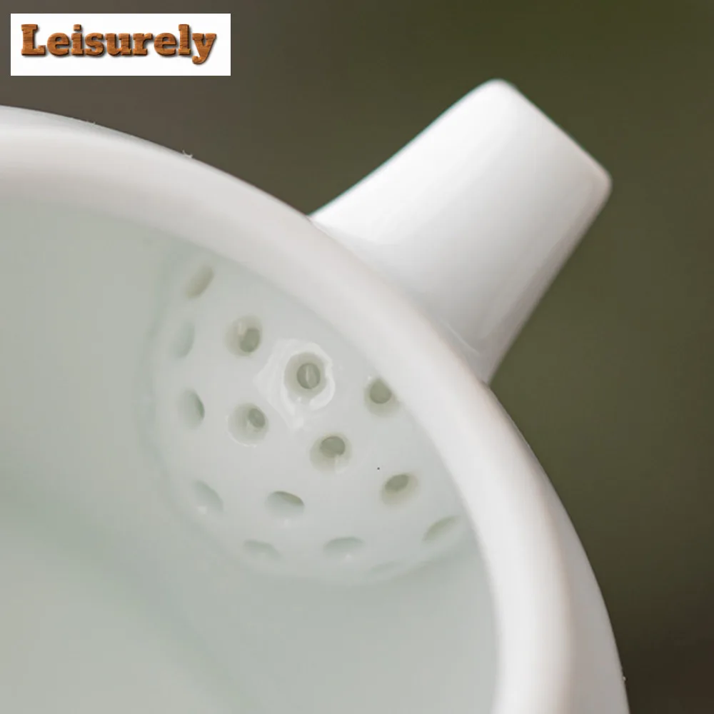 Hand-painted Dehua White Porcelain Tea Set Complete Set Tea Tray Tea Ceremony Set Teapot and Tea Cup Set Kung Fu Tea Items Craft