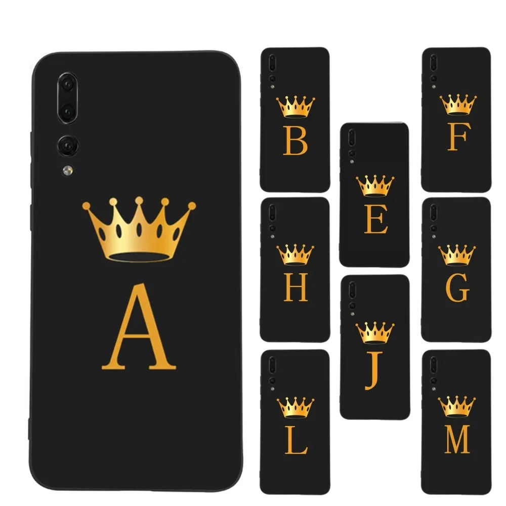 

Funny Gold Crown Letter Phone Case For Huawei P 8 9 10 20 30 40 50 Pro Lite Psmart Honor 10 lite 70 Mate 20lite