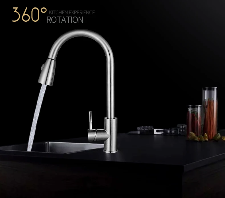 Description Picture 3 of item304 stainless steel kitchen faucet household all-copper vegetable basin faucet hot and cold sinkbowwash수도꼭지 смеситель для ванной