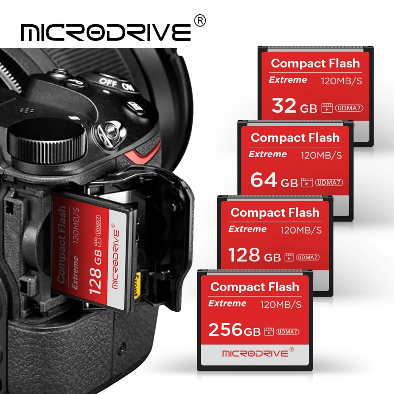 High-Speed Compact Flash Card - Real Memory Options: 256GB, 128GB, 64GB, 32GB - Premium Quality