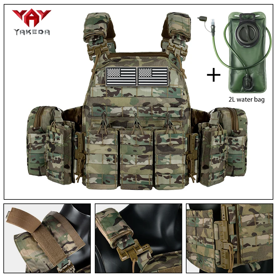 야케다 MOLLE 시스템 아웃도어 내마모성 조끼, 2L 식품 등급 물주머니가 ..