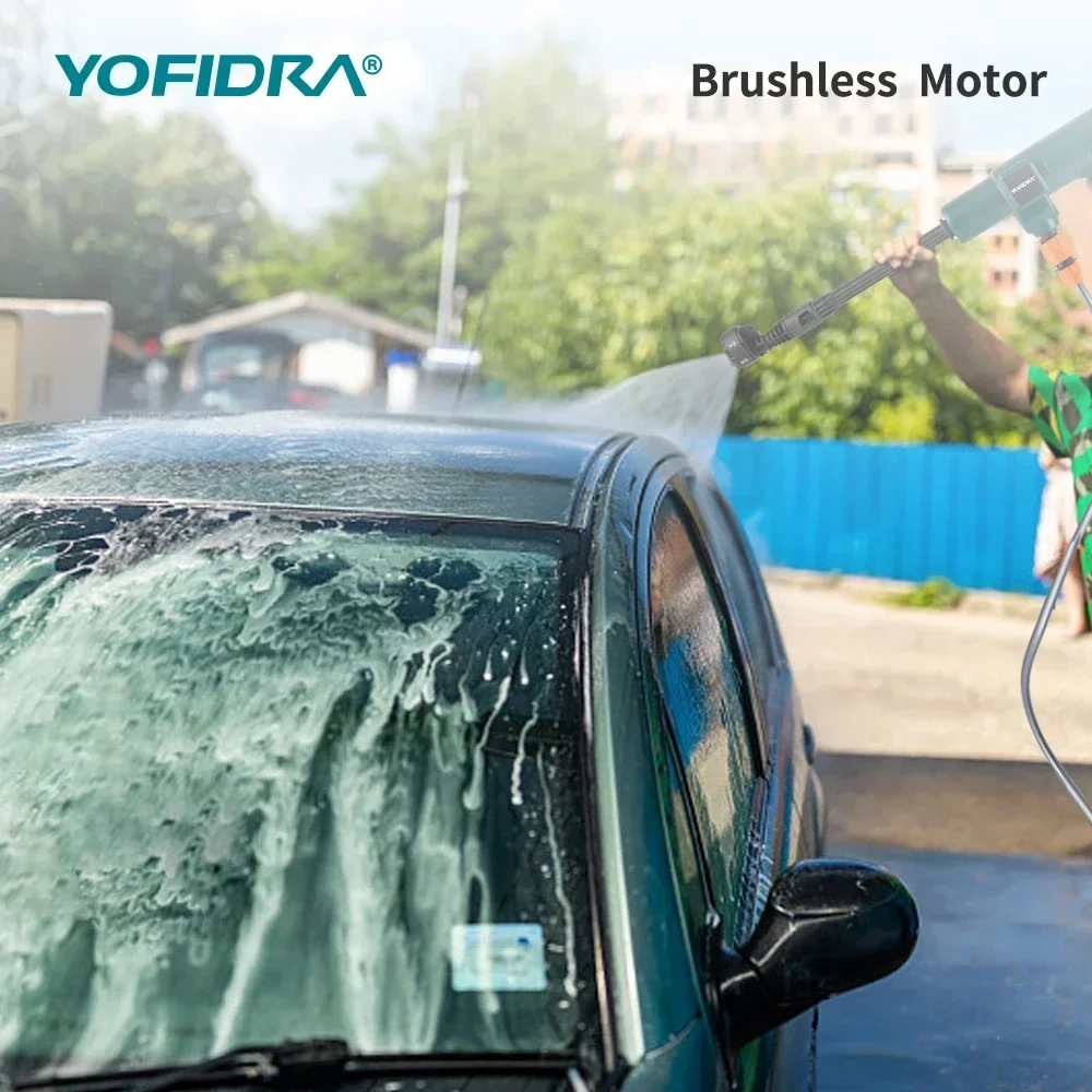 YOFIDRA Brushless 200Bar Car Washer Electric High Pressure Washer Water Gun 6IN1 Cordless Cleaning Garden For Makita 18V Battery 3