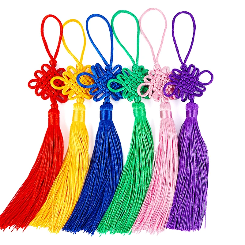 2/5Pcs Nodo Cinese Nappe Ciondolo Frangia Di Seta Nappe Nodo Cinese Per Tende Artigianali Fai Da Te Decorazione Appesa A Casa 22Cm