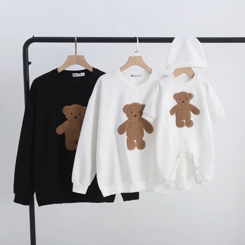Matching Outfit Family Matching Clothes Winter Autumn Sweater Cartoon Bear Long-sleeved Shirt