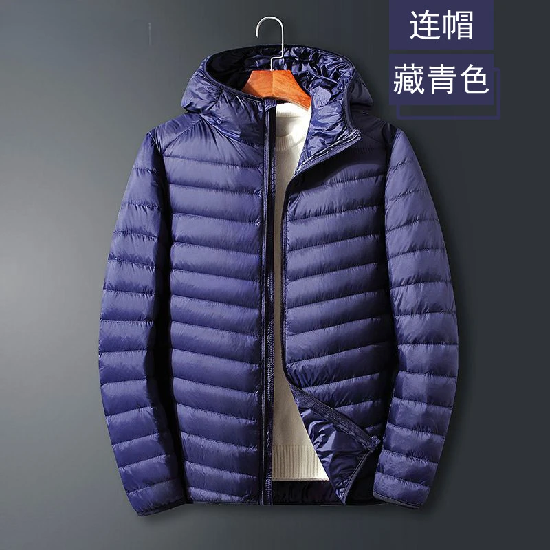 

Spring Autumn Fashion Brand Ultra Light Duck Down Jacket Mens Korean Streetwear Feather Coat Hooded Down Jacket Warm Men Clothes