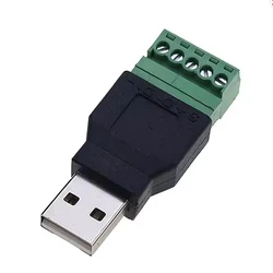 USB 2.0 Type A Male Female Screw Terminal Adapter (5Pin Male)