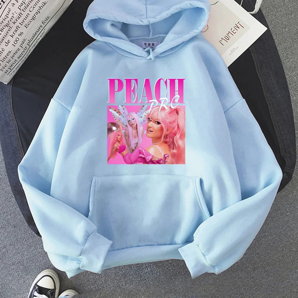 Peach PRC Hoodies Long Sleeve Gothic Comfortable Sweatshirts Graphic Printing Harajuku Fleece Clothing Sudaderas Retro Pullovers 5