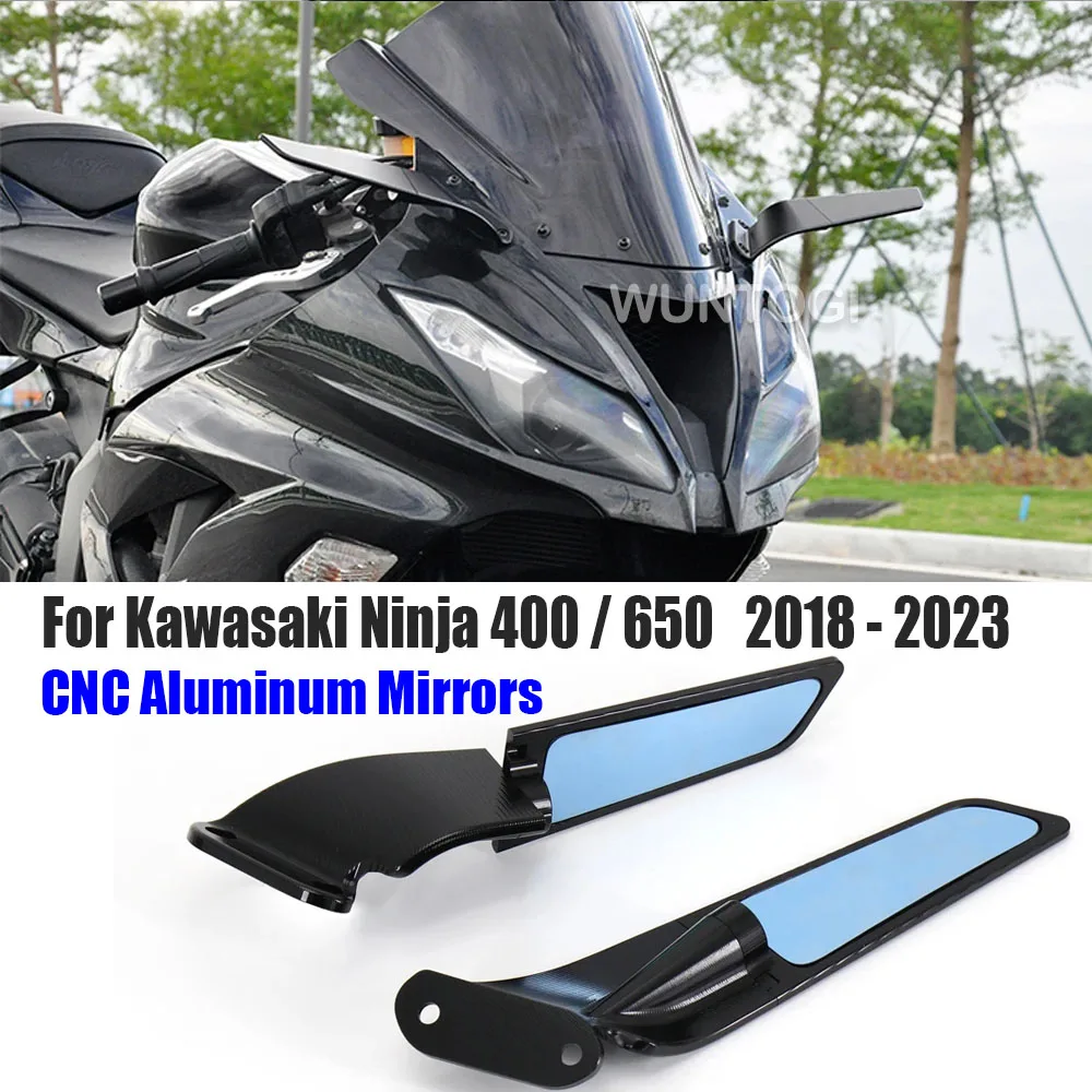MotorcycleMirrorsForkawasakiNinja400Ninja65020182023AdjustableWingMirrorsStealth