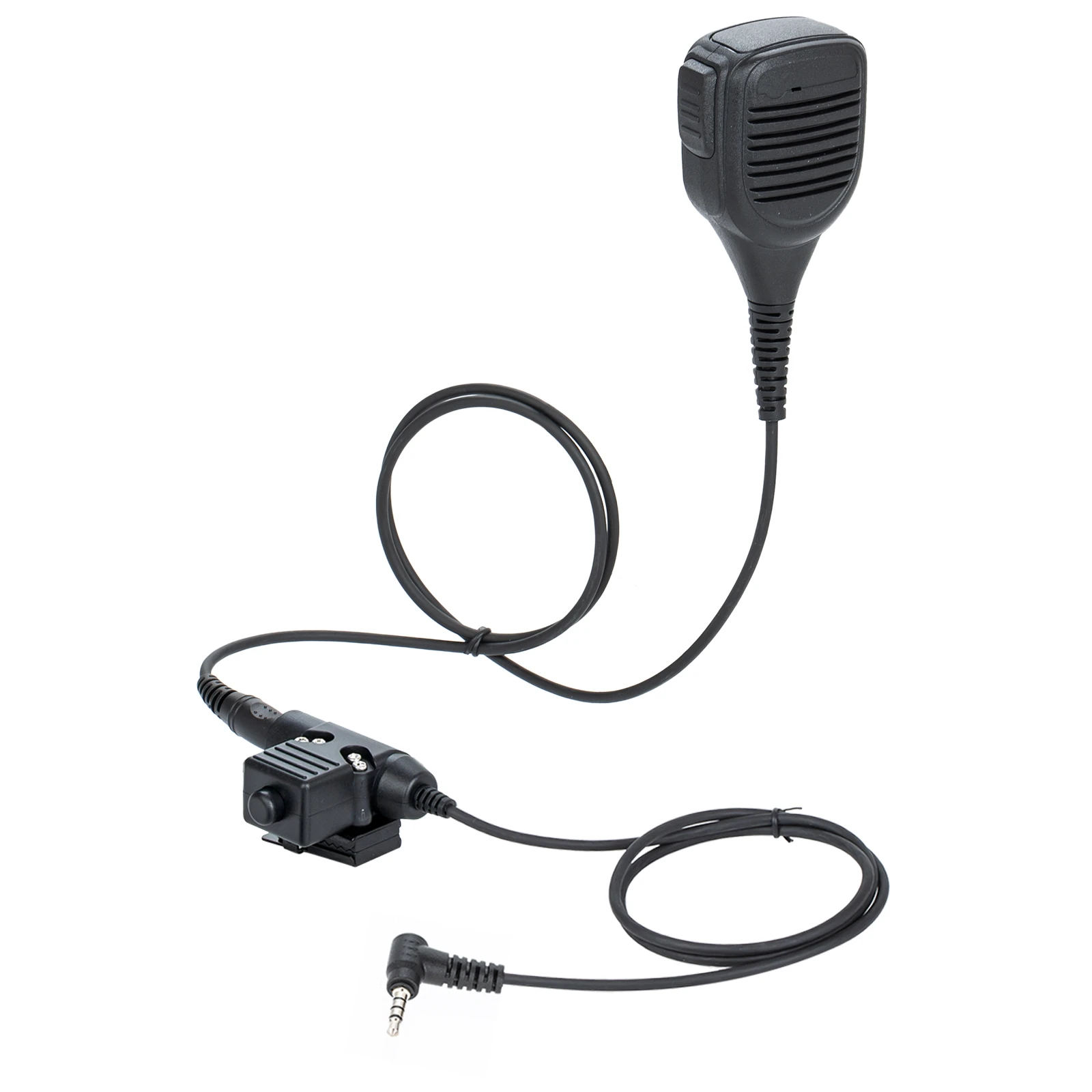 7.1mm NATO Speaker Mic Microphone with U94 PTT Adapter 3.5mm 1-Pin For YAESU For VERTEX VX-5R VX-3R Walkie talkie two way radio