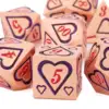 7 Pcs Love Heart DND Metal Dungeon and Dragon D&D Dice Set RPG D and D Role Playing Games Dice 6
