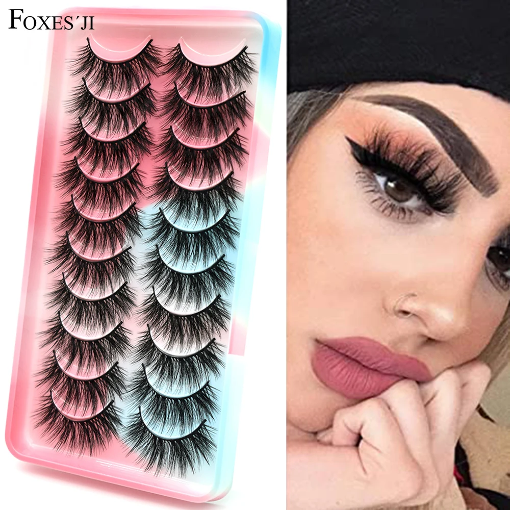 

FOXESJI 10/20Pairs Eyelashes Lashes Bulk Wholesale Natural Soft Fluffy 3D Faux Mink Lashes Reusable Manga Lashes Fake Eyelashes
