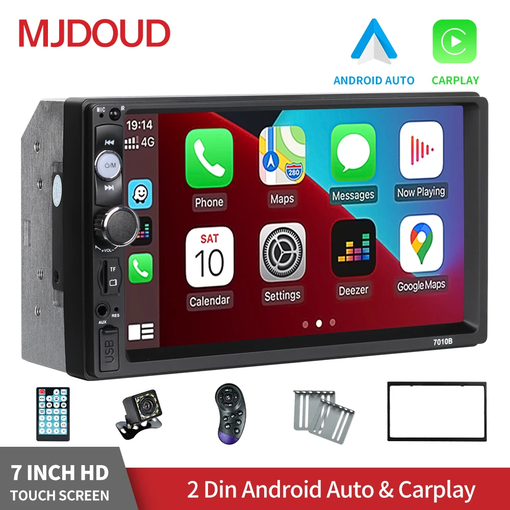 

MJDOUD 2din Apple Carplay Touch Screen Car Radio With Screen Automotive Multimedia Audio Stereo Bluetooth Intelligent System