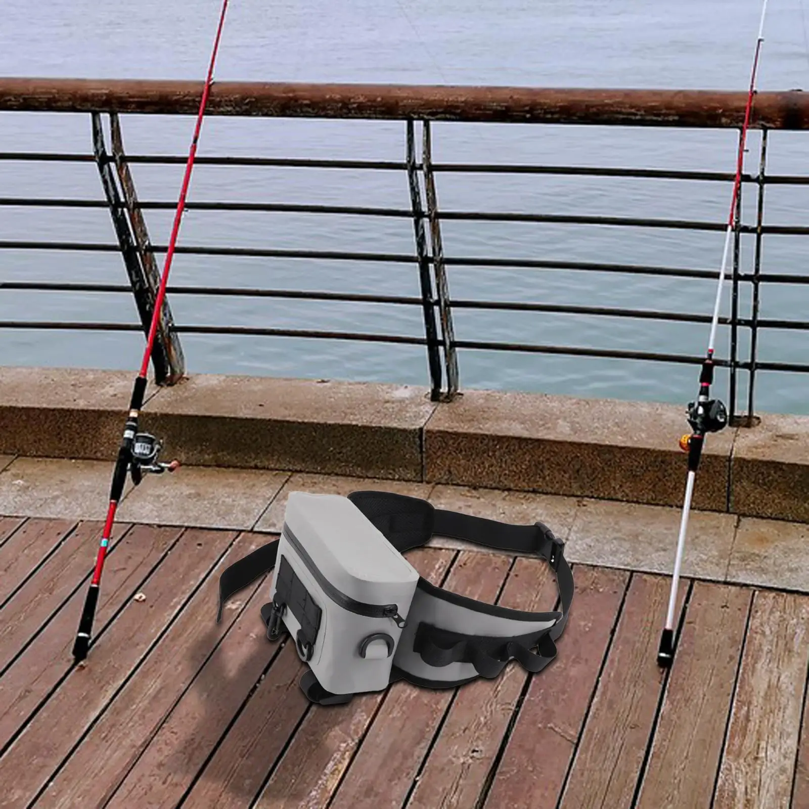 Fishing Tackle  Fanny Pack Large Nylon Fishing Rod Holder Fishing Lure 