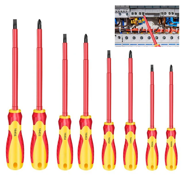Cacciavite isolato Cacciaviti a croce a taglio Cacciavite piatto Phillips Strumenti di manutenzione professionali per elettricisti Utensile manuale 1