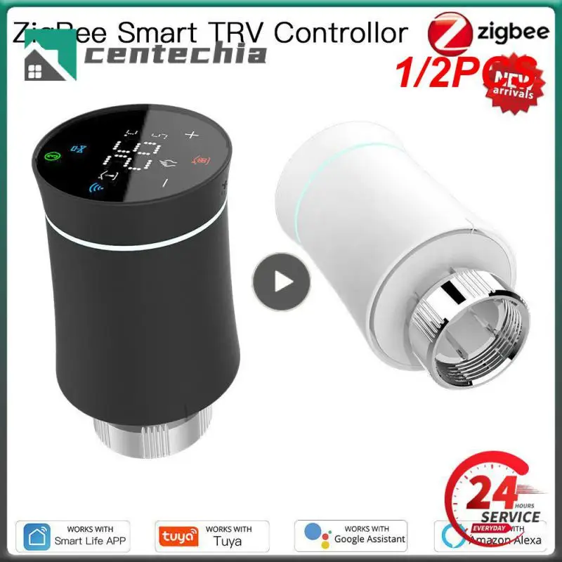 

1/2PCS ZigBee3.0 TRV Tuya Radiator Actuator Valve Smart Programmable Thermostat Temperature Heater Control Alexa home