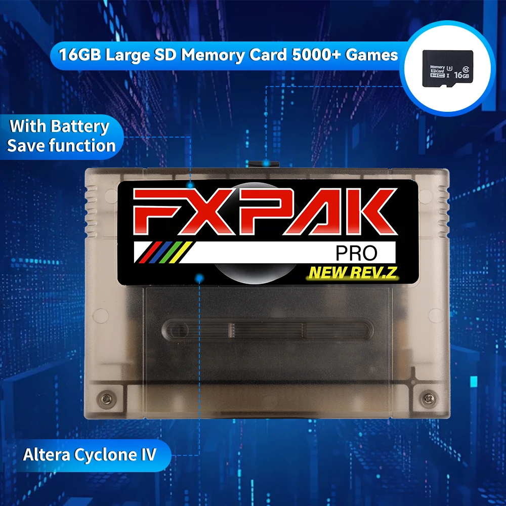 Newest KY Ultimate Rev. Z for FXPAK Pro Cartridge For SNES/SFC 16