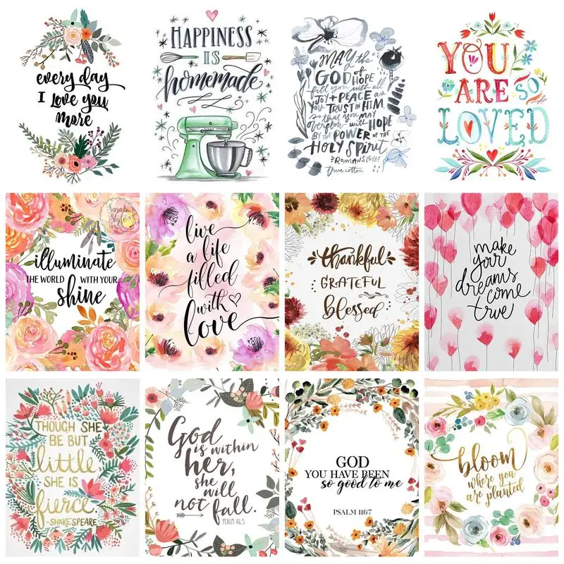 

GATYZTORY Oil Painting By Numbers Diy Gift English Posters For Adults Coloring On Number Home Decors Scenery Canvas Painting