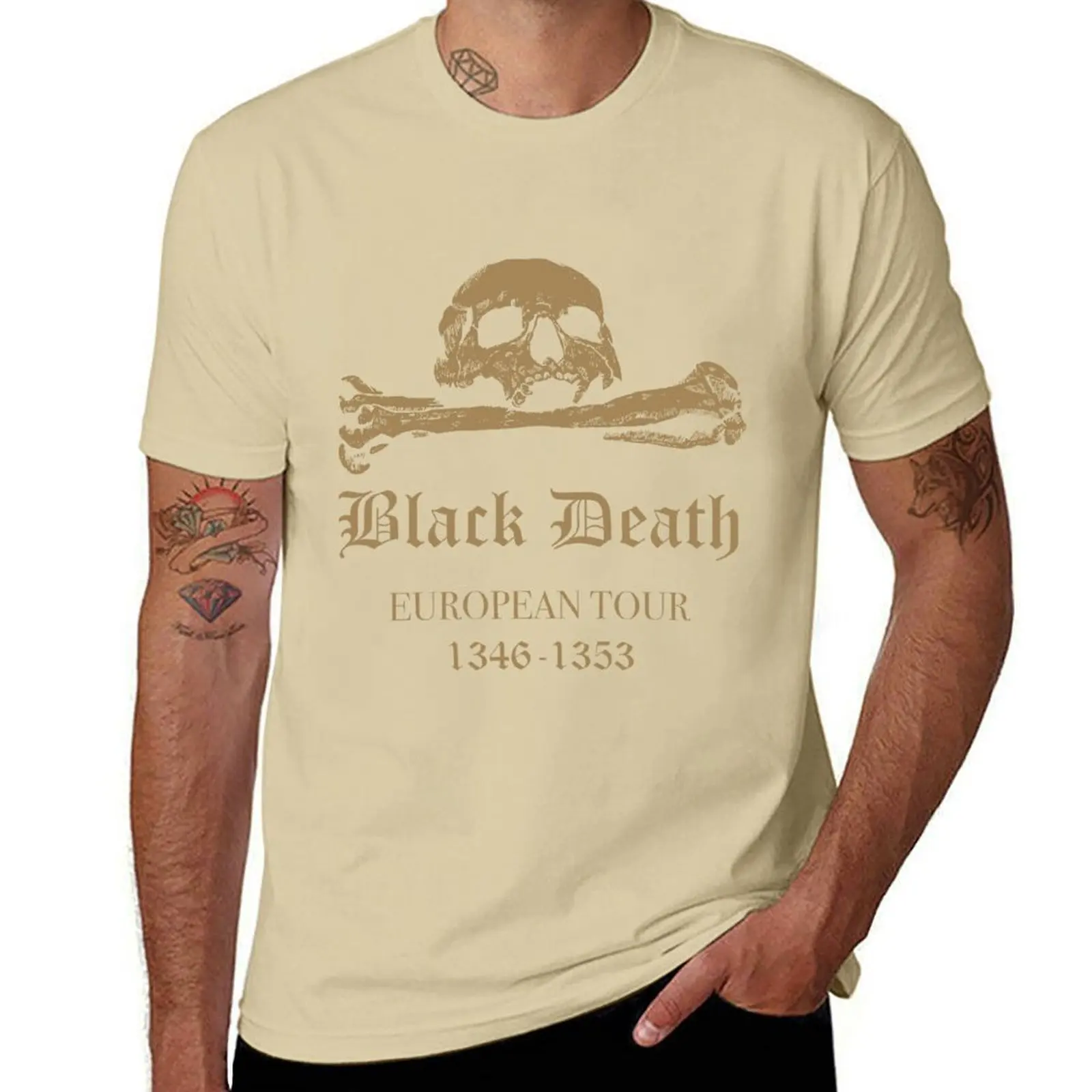 European Tour Custom Design Black T-Shirt - Men's Plus Size Slim Fit