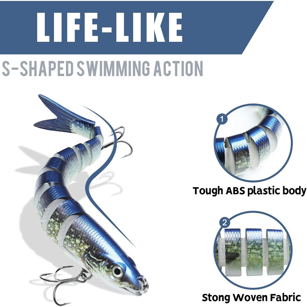 Hard Plastic Body Artificial Bionic Multi Jointed Swimbait Fishing