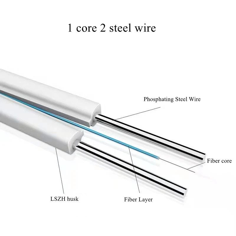 HTOC Fiber Optic Patch Cable Singlemode Simplex SC/UPC To SC/UPC Indoor Drop Fiber Optic FTTH White