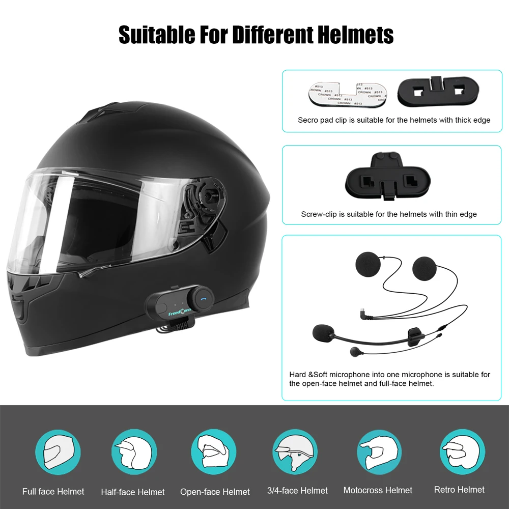 Freedconn Headset Motorcycle Helmet Bluetooth Headset,TCOM VB With