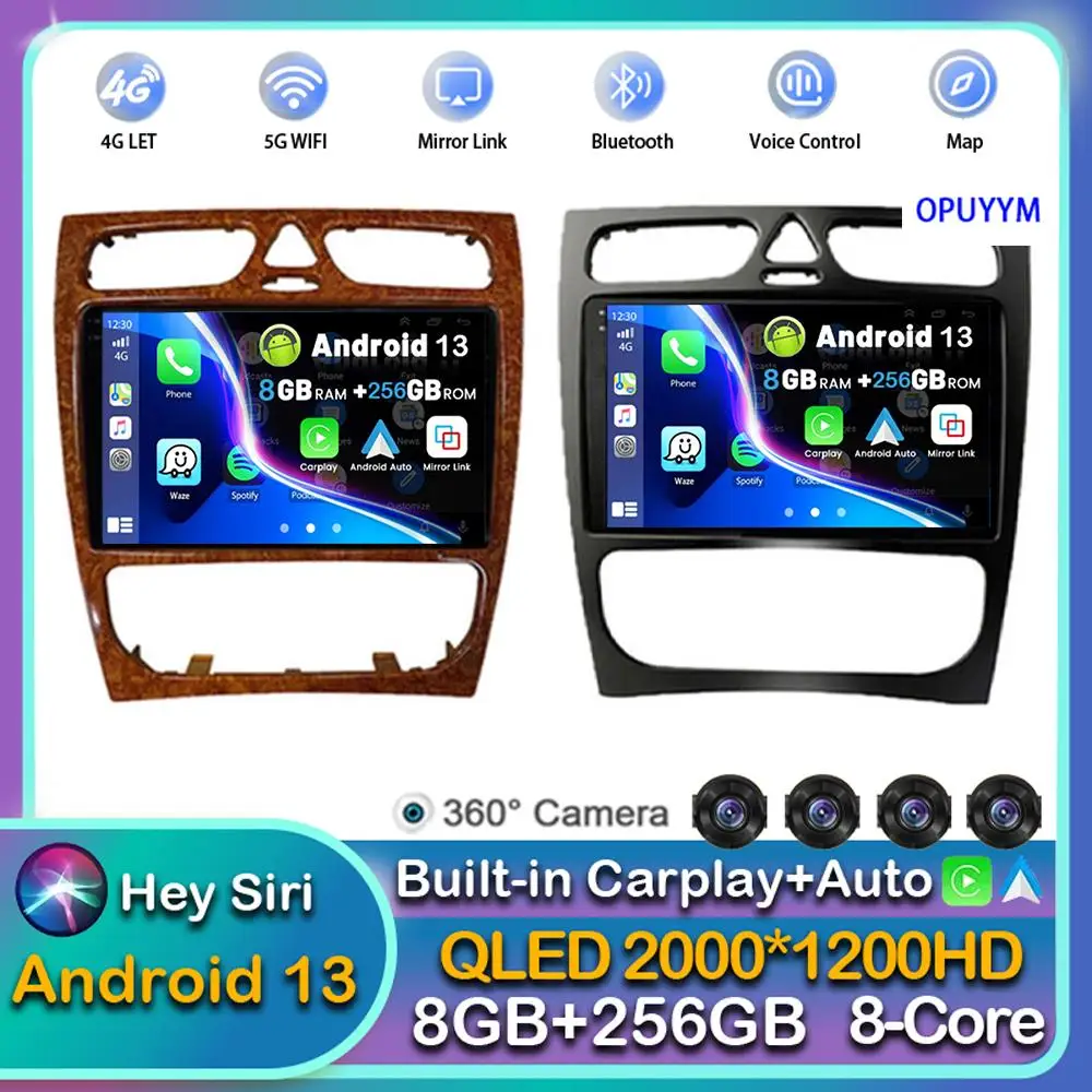 

Android 13 Carplay For Mercedes Benz C-Class W203 C200 C320 C350 CLK W209 2002-2005 Car Radio Multimedia Player GPS 2DIN Stereo