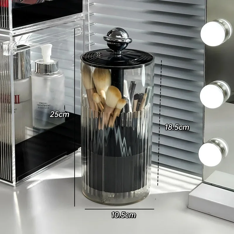 Automatic Lifting Makeup Brushes Holder Dustproof Makeup Brush Holder Lipstick Eyebrow Pen Holder Desktop Makeup Container 6