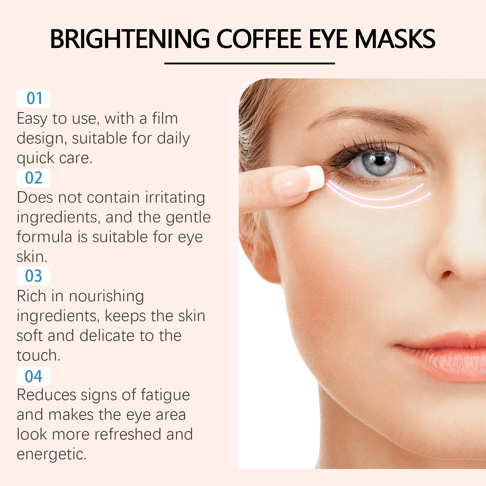 Caffeine Eye Mask Anti Dark Circles Puffyness Firming Lifting Fade Fine Lines Nourishing Brightening Wrinkle Remove Eyes Patche 5