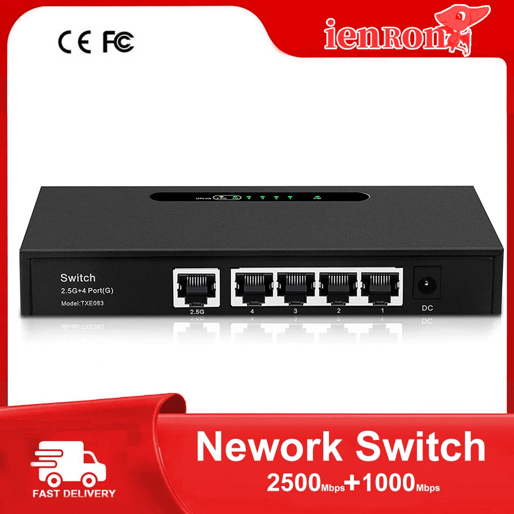 Ienron-switch de Rede Inteligente Switch Ethernet Portas Vlan Hub Rj45 Cctv Câmera ip Roteador Wi-fi 2.5g 10 Mbps 100 Mbps 1000 Mbps 2500mbps