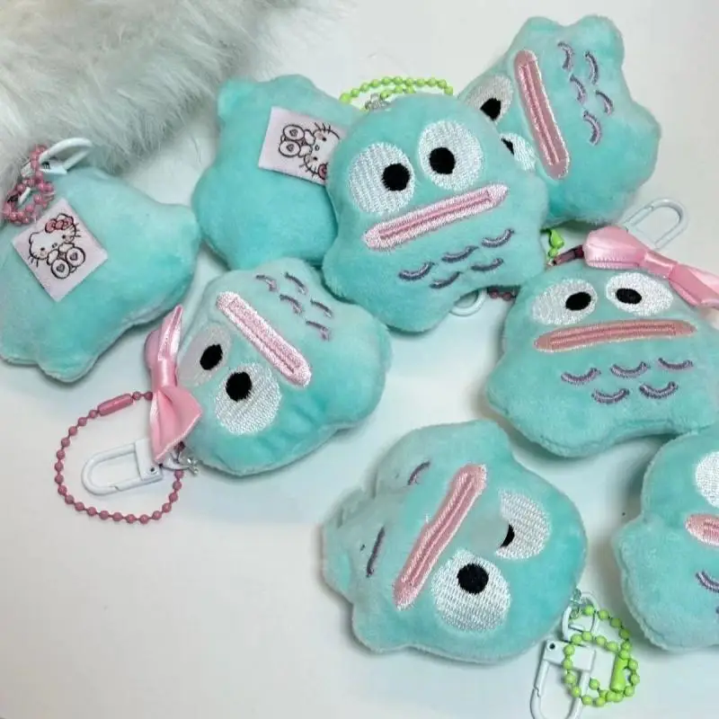 Plush Keychain Key Chain Kawaii Sanrio Hangyodon Plush Keychain Cartoon Anime Ugly Cute Ugly Fish Plush Pendant Stuffed Toys Bag Decoration Girl Gifts