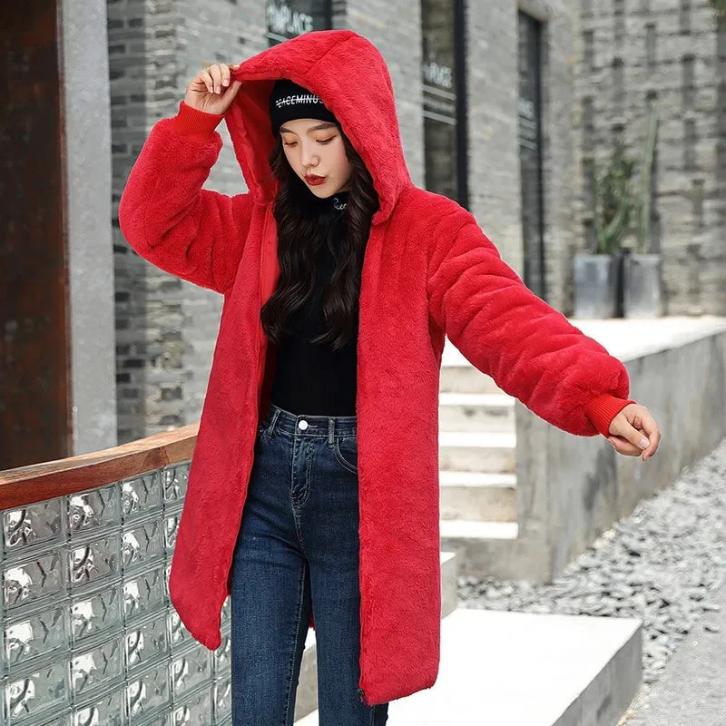 2025 Winter Jacket Women Parkas Thick Warm Fur Lining Long Parka Female Windbreakers Hooded Padded Coat Distachable Outwear 6XL