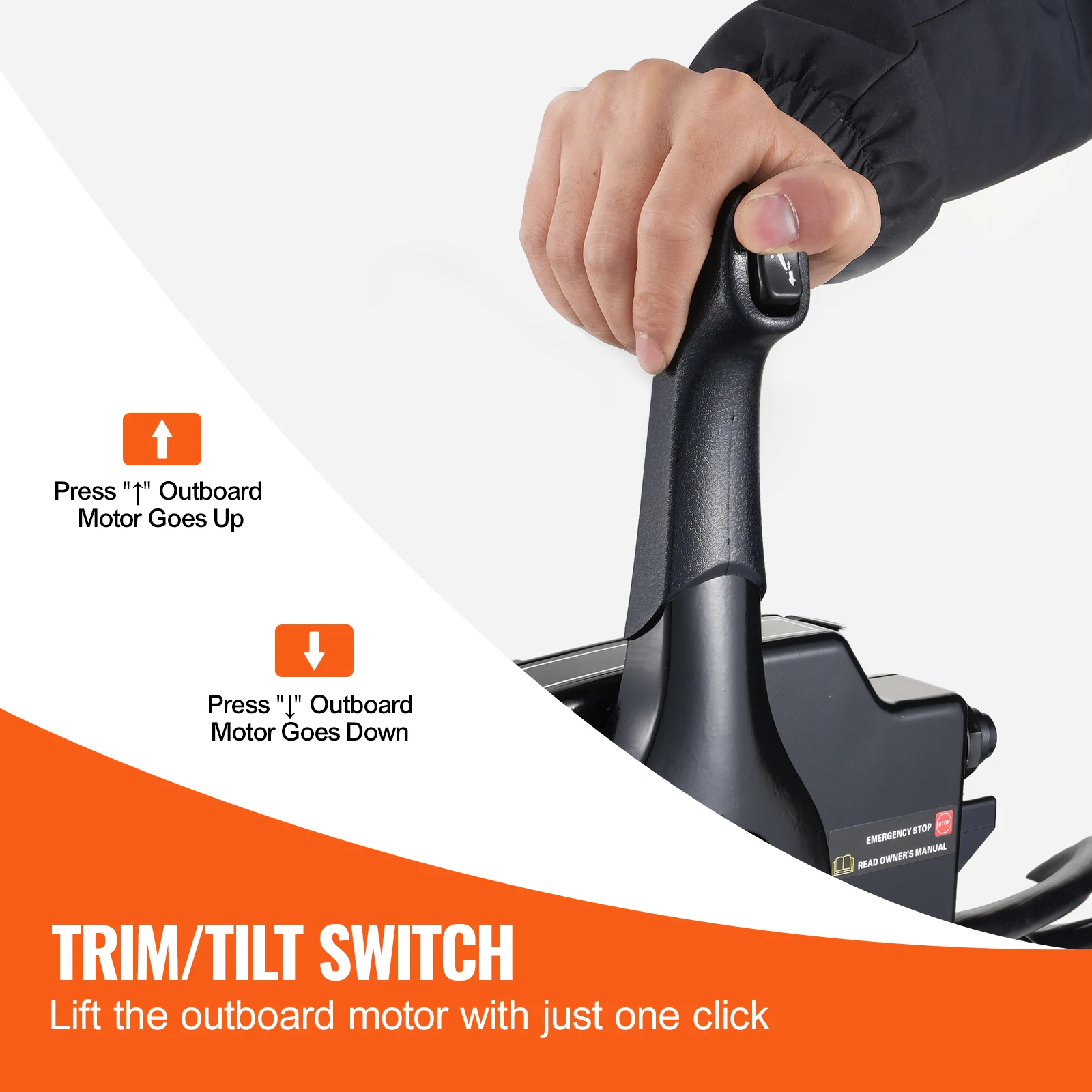 SucceBuy Boat Throttle Control Side Mounted Outboard Remote Box for Mercury PT 4Stroke Marine Power Trim Switch Harness Lanyard