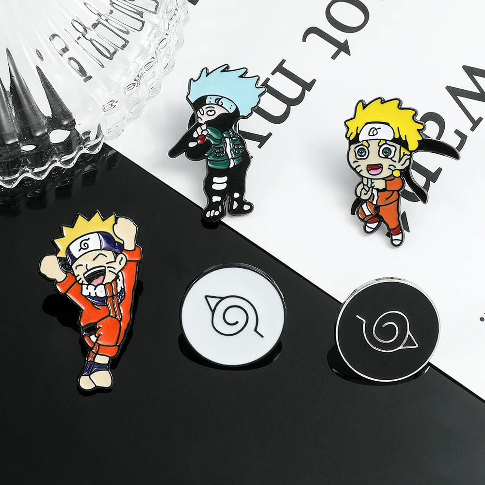 Anime Naruto Esmalte Pins Colete Akatsuki Nuvem Vermelha De Metal