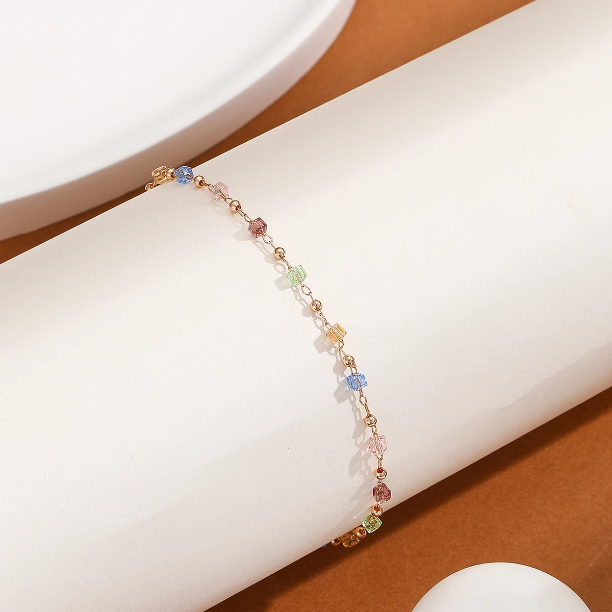 Kinitial Bohemia Colorful Crystal Anklets For Women Girls