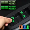 Car window button stickers: Night glow decals for auto interior. 1