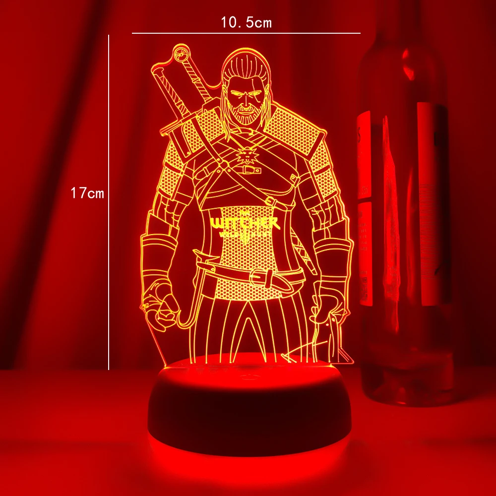 Witcher-ed figura de ação nightlight led lâmpada de jogo legal pc