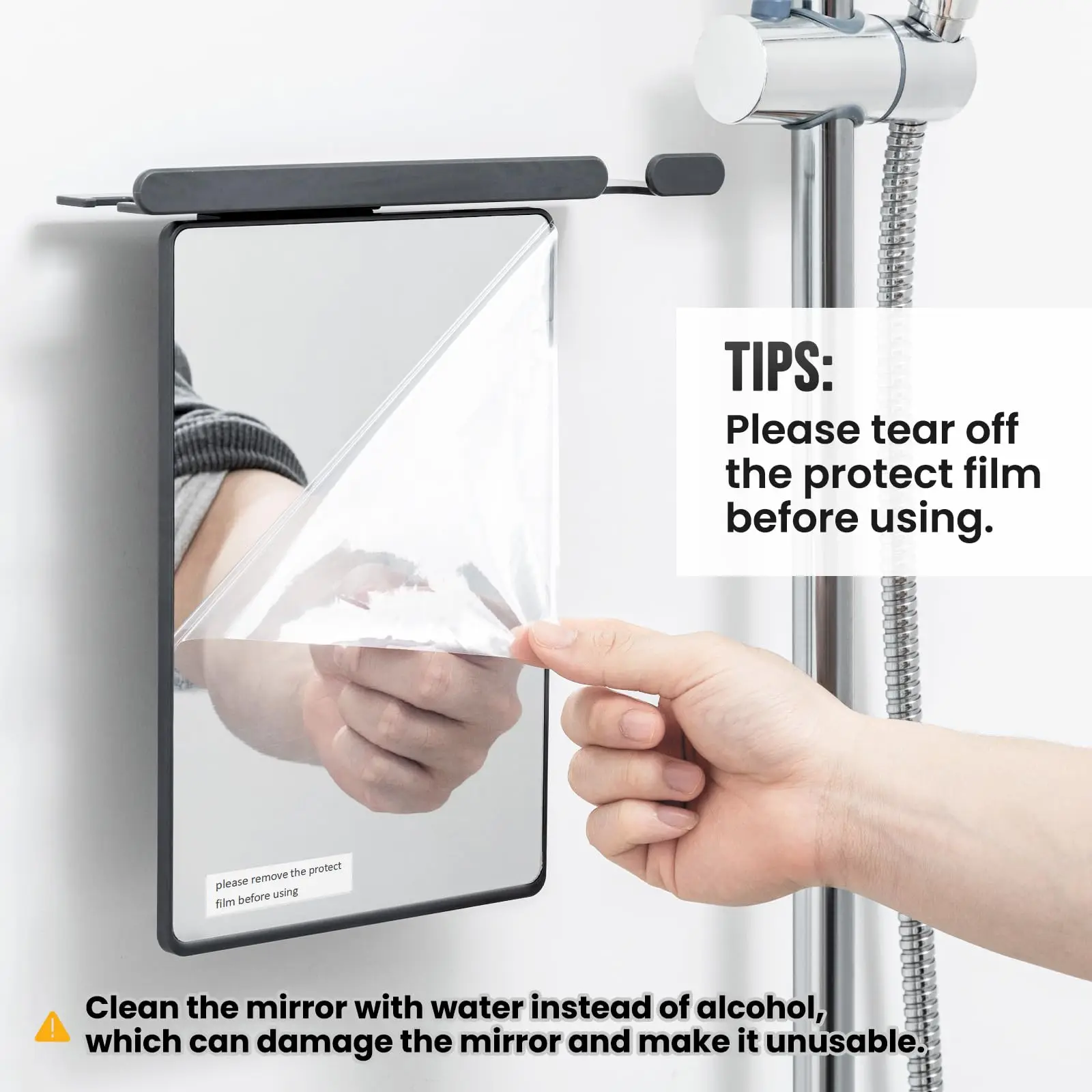 TAILI 1pcs Acrylic Mirror With Wall Suction Shower Mirror For Man Shaving Women Makeup Portable Travel Bathroom Accessories 3