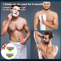 Electric Shaver for Men and Women Portable Full Body Trimmer USB T Shaped Blade Razor for Beard Armpit with 2 Replacement Blades 2