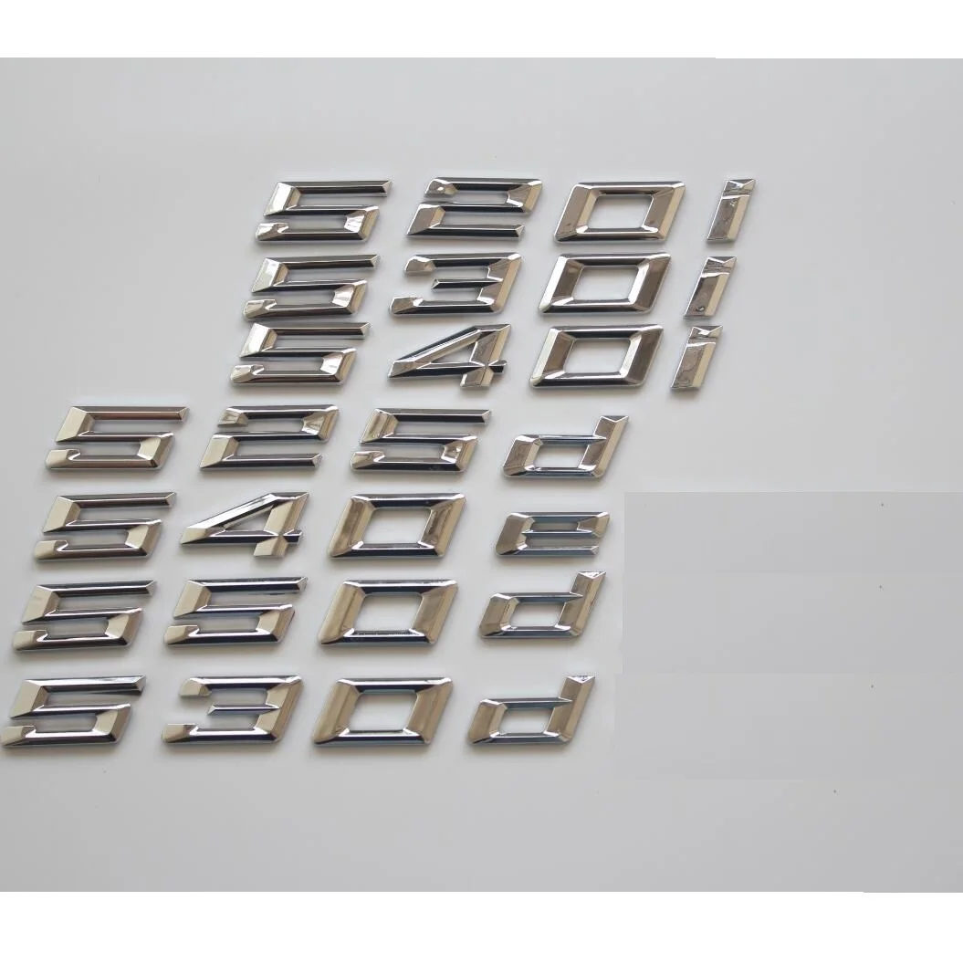 크롬 광택 실버 레터링 트렁크 엠블럼 배지 (G30 G31 520i 528i 530i 54..