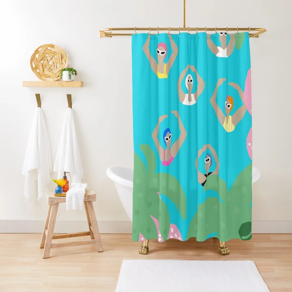 

Artistic Swimmers In The Tropical Garden PoolShower Curtain Bathroom Accessory Bathroom Accessorys Shower Bathroom Curtain