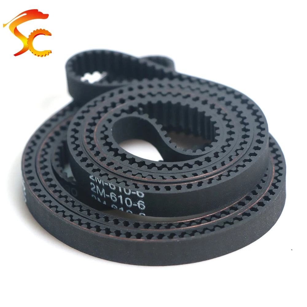 

2pcs GT2-610 closed loop rubber timing belt 2GT-610/636 Teeth 305 318 Length 610/636mm width 6mm 6.5mm 10mm