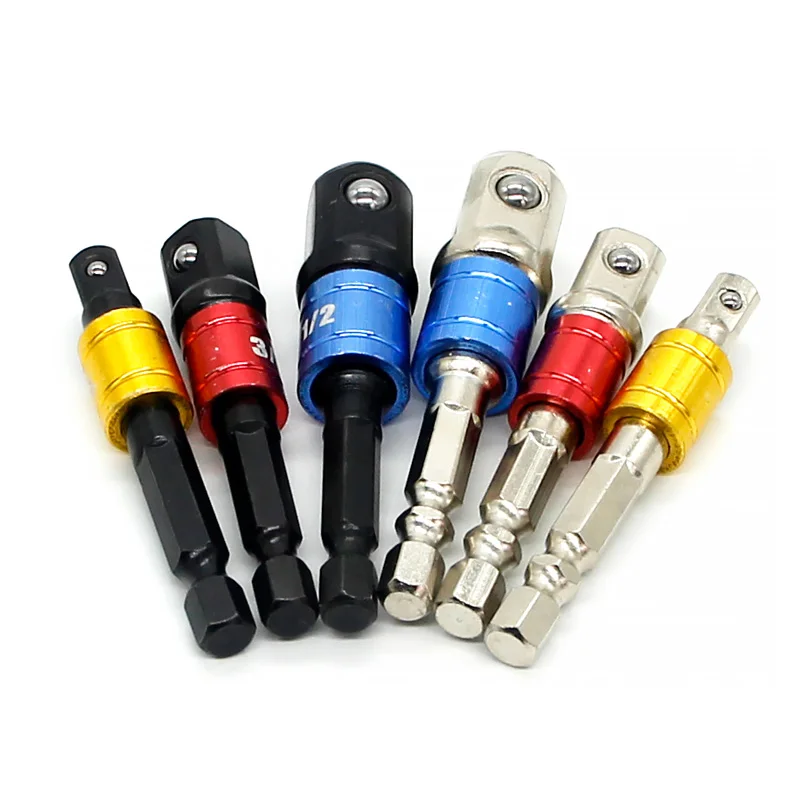 

3PCS Hexagonal Handle Rotating Square Head Sleeve Connecting Rod Small 3/8 Air Batch Electric Sleeve Connecting Conversion Rod
